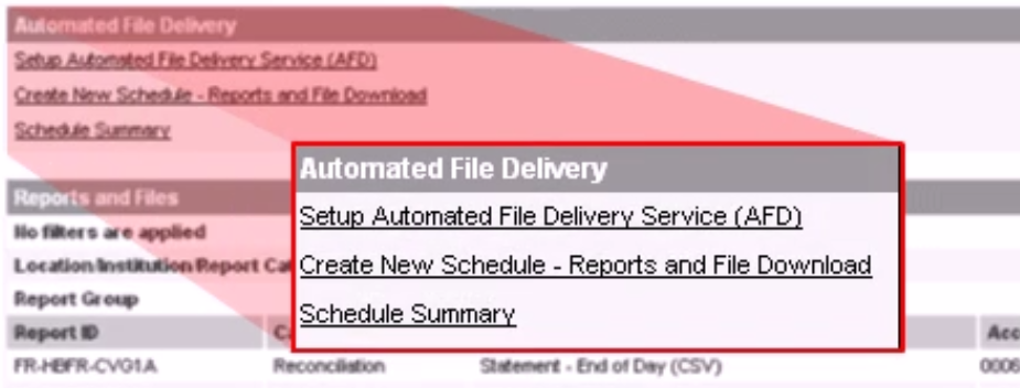 Access AFD on the HSBCnet dashboard.