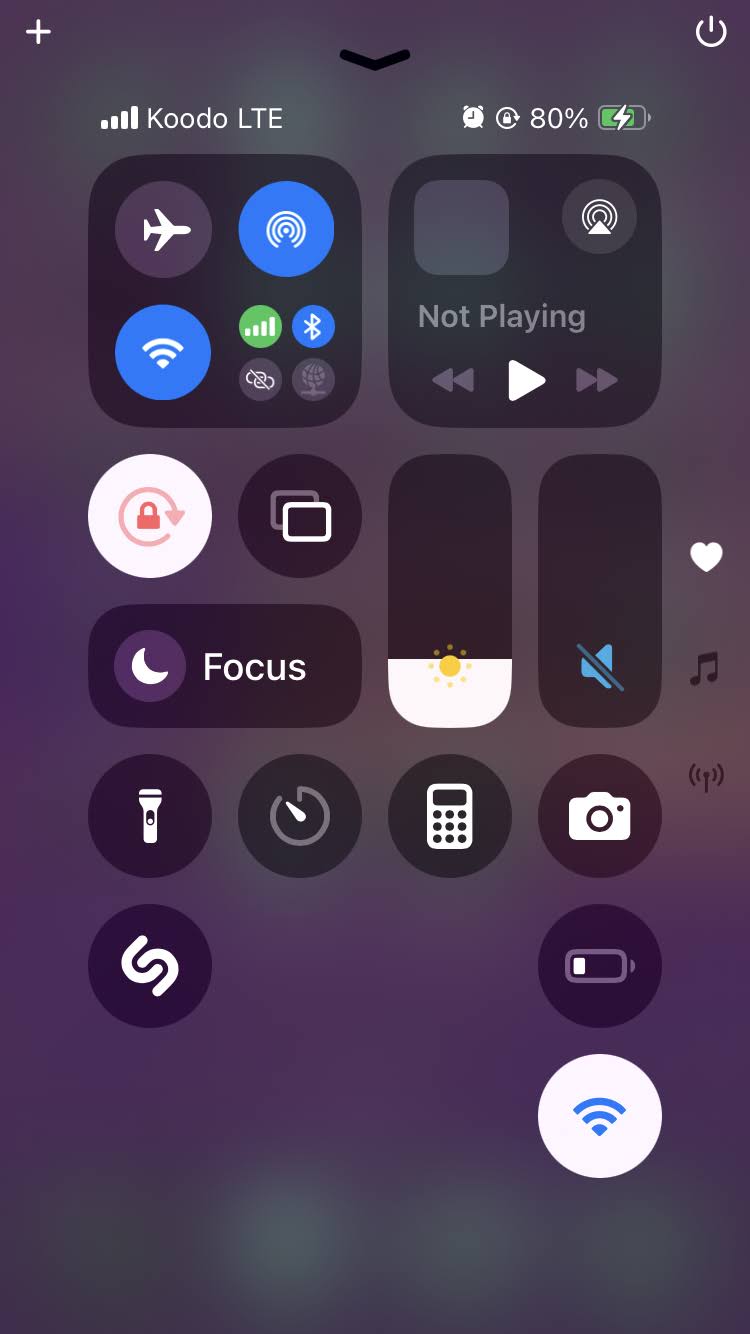 Screenshot of Control Center